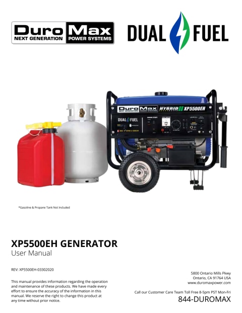 DuroMax Dual Fuel 4,850W Hybrid Propane/Gasoline Generator - Walmart