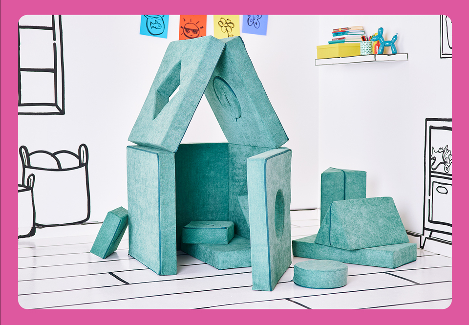 Yourigami Kids Play Fort, Twelve Modular Foam Cushion Pieces ...