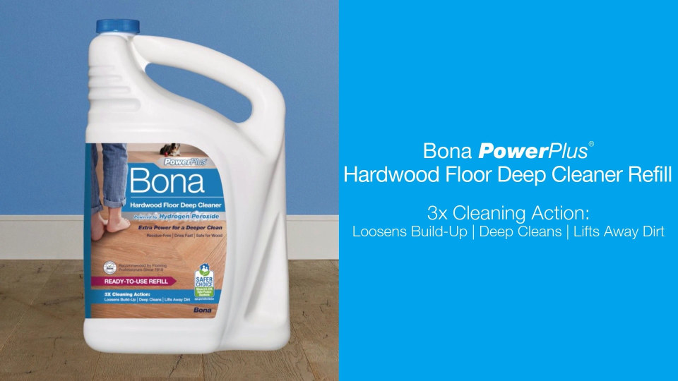 thumbnail video image 2 of Bona PowerPlus® Hardwood Floor Deep Cleaner Refill 128 Fl Oz, 2 of 12