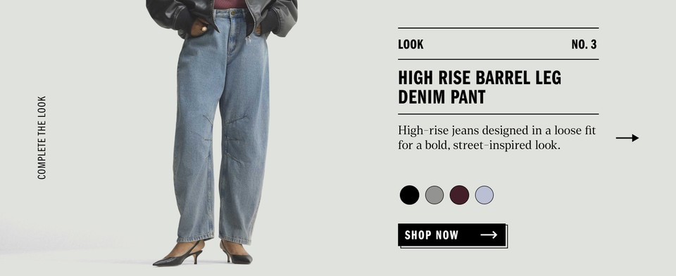 High rise barrel leg denim pant