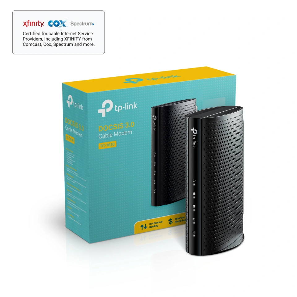 TP-Link, Cable Modem, TC-7610W, 8x4 DOCSIS 3.0, 343Mbps - Walmart.com