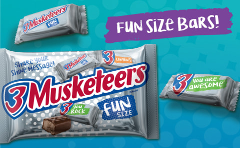 Save on 3 Musketeers Chocolate Candy Bars Fun Size Order Online Delivery