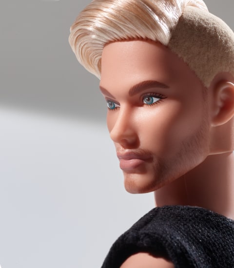 Barbie Signature Looks Ken Doll Blonde with Facial Hair Fully