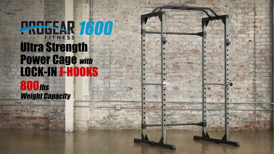 PROGEAR 310 Olympic Lat Pull Down and Low Row Cable Attachment for Progear  1600 Ultra Strength 800lb Weight Capacity Squat Stand Power Rack Cage with  Lock-in J-Hooks 