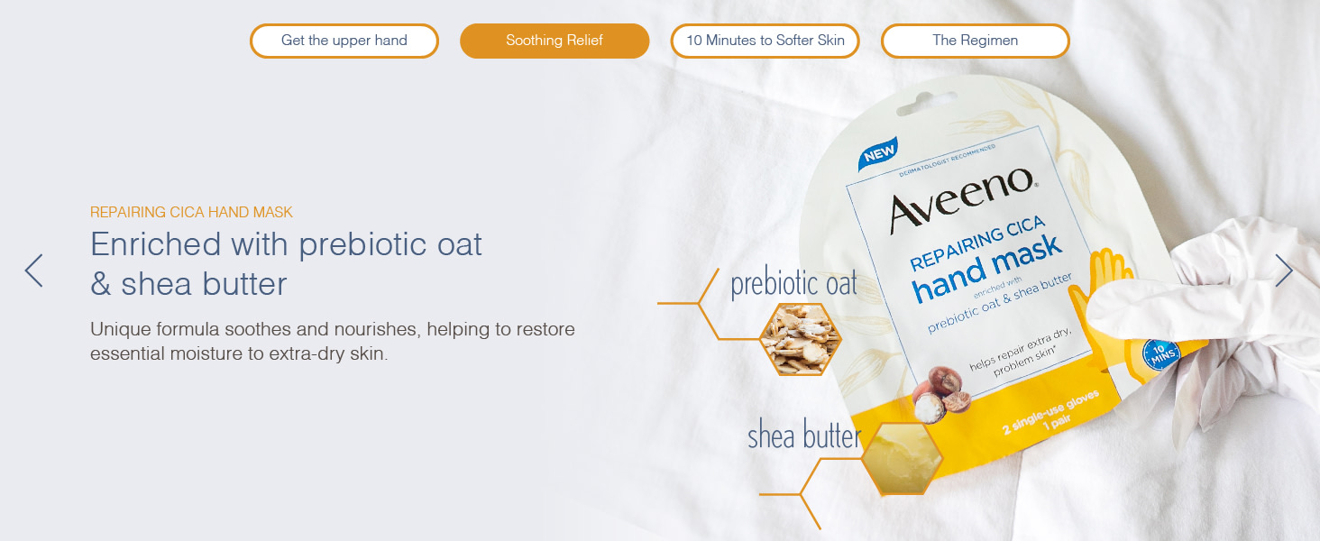 Aveeno Skin Relief Repairing Hand Mask For Dry Skin (1 Pair of Gloves) detail 2