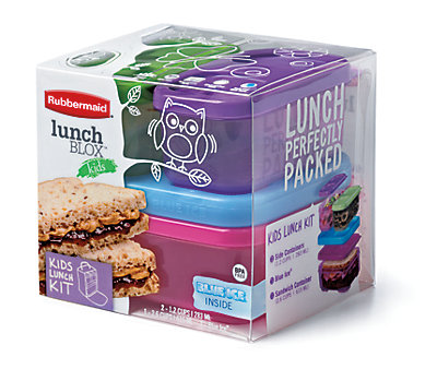 Rubbermaid 4-Piece Snap and Stack Lunch Blox Kit with Ice, Multi,  5.25x5x4.5 Inches - multi