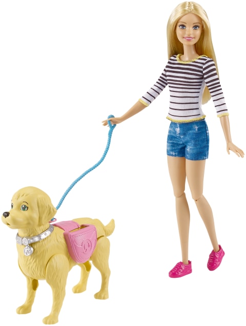 Barbie Walk Potty Pup Set with Doll Tail Activated Pooping