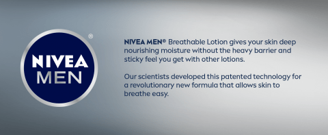 NIVEA MEN Breathable Body Lotion, 13.5 Fl Oz Bottle 