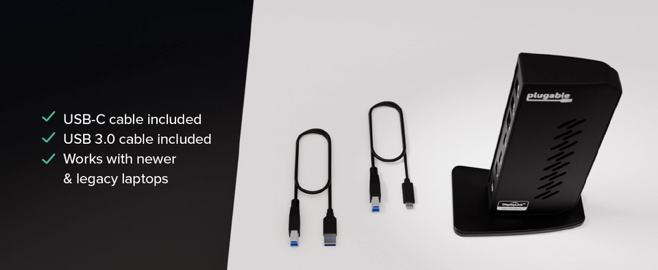 Plugable USB 3.0 and USB-C Universal Laptop Docking Station for