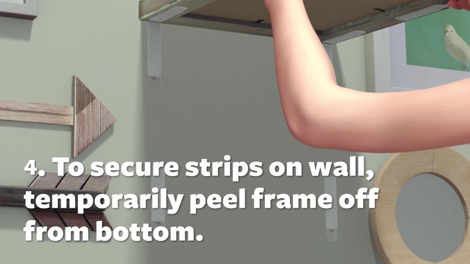 thumbnail video image 2 of Command Wire Backed Picture Hanging Hooks Adhesive Large 3 Hangers 6 Strips White, 3 Pack, 2 of 13