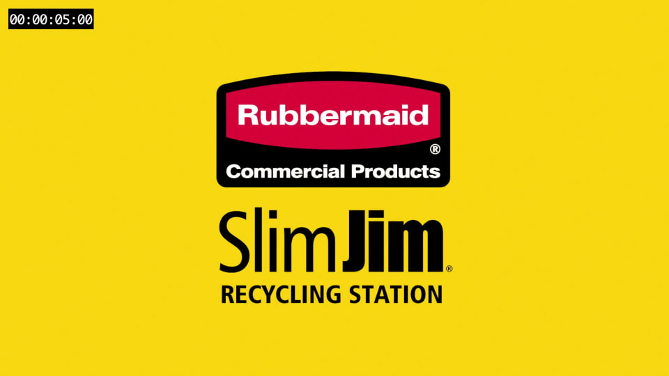 thumbnail video image 2 of Rubbermaid Commercial 2007914 Slim Jim Recycling Station, 2 Stream Landfill / Mixed Recycling Bin, 2 of 15
