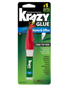 Krazy Glue Home & Office Brush On Super Glue, Brush Applicator, 5 Grams  0.18 oz