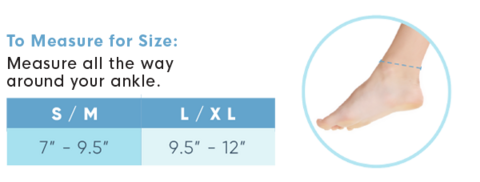 To measure for size: measure all the way around your ankle