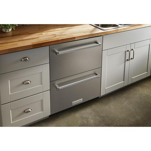 KitchenAid® 4.29 Cu. Ft. Stainless Steel Undercounter Double Drawer  Refrigerator/Freezer