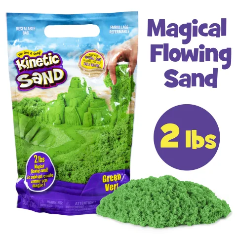 Kinetic Sand Green Moldable Sensory Play Sand 2 lb Resealable Bag Arts Crafts Toy for Kids Ages 3 Walmart