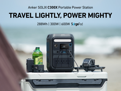 Anker SOLIX C300X Portable Power Station 288Wh(90,000mAh)/Peak