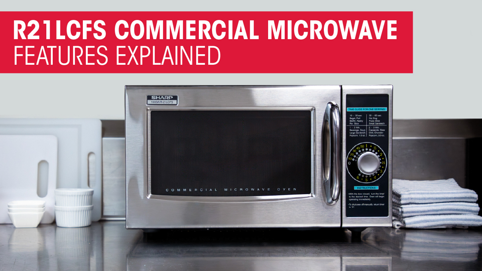 thumbnail video image 6 of Sharp R-21LCFS Medium Duty Commercial Microwave Dial Timer, 1000-Watts, 120-Volts Update of R-21LCF, 6 of 6