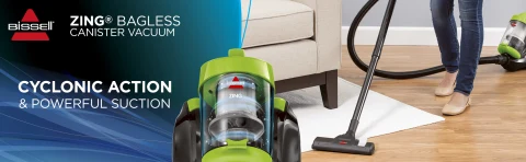 Bissell Zing Bagless Canister Vacuum in Black and Citrus Lime