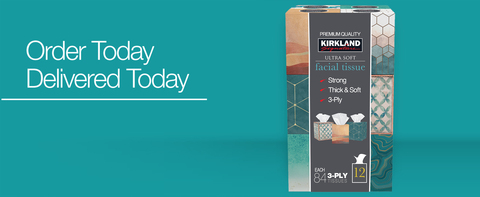 Order today, deliver today: Kirkland Signature Ultra Soft Facial Tissues