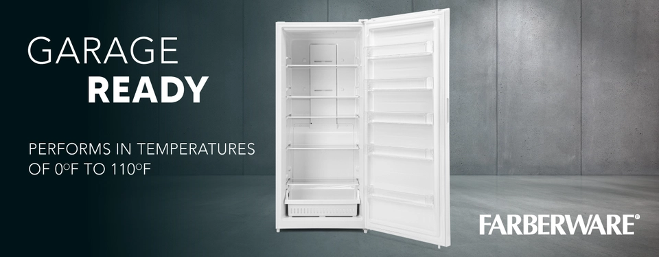 Farberware 21 cu. ft. Upright Convertible Freezer & Fridge, Garage