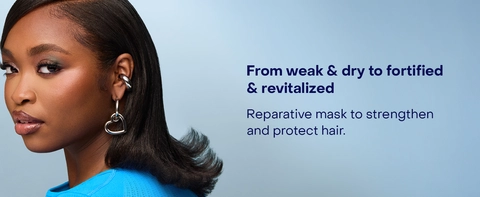 Image of a woman with straight hair, next to text highlighting some benefits of our treatment.