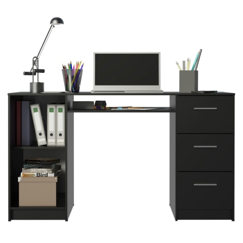 Free Shipping on 1600mm Modern Black Home Office Desk with Drawers