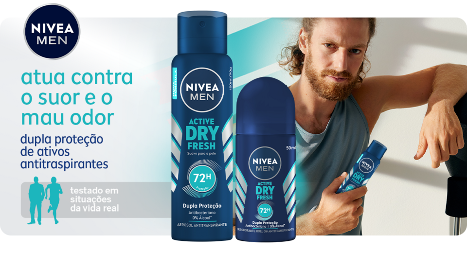 Desodorante Masculino Aerosol NIVEA MEN - Active Dry Fresh - Época