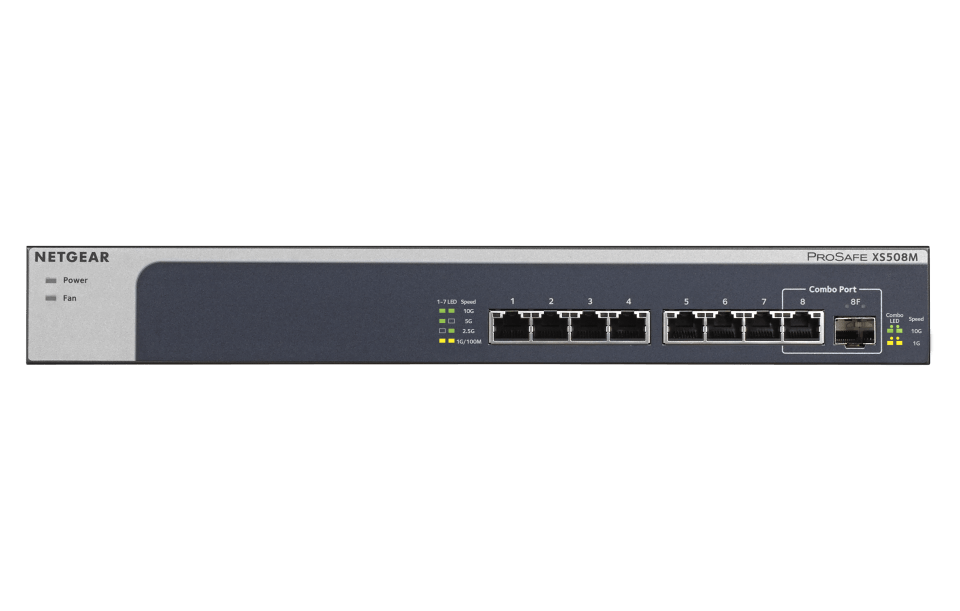 8 Port 10G/Multi-Giga Unmanaged Ethernet Switch, 8 x 10G Base-T Ports Plug  & Play