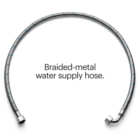 Braided-metal cold water supply hose. 