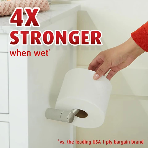Charmin Ultra Strong Mega XL roll on a standard roll holder