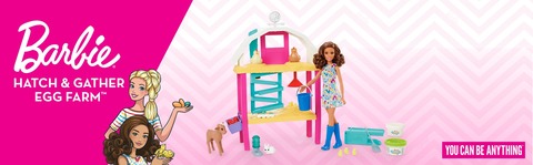 Barbie Doll Playset, Hatch & Gather Egg Farm with Animals, Dough, Kids Toys