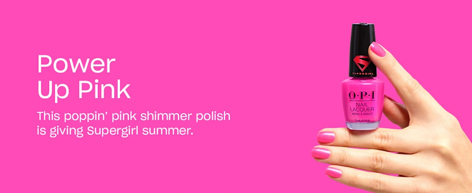 OPI Supergirl nail polish Power Up Pink hot pink
