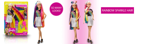 Barbie Rainbow Sparkle Hair Doll by Mattel