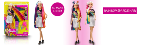 Barbie rainbow sparkle hair doll online