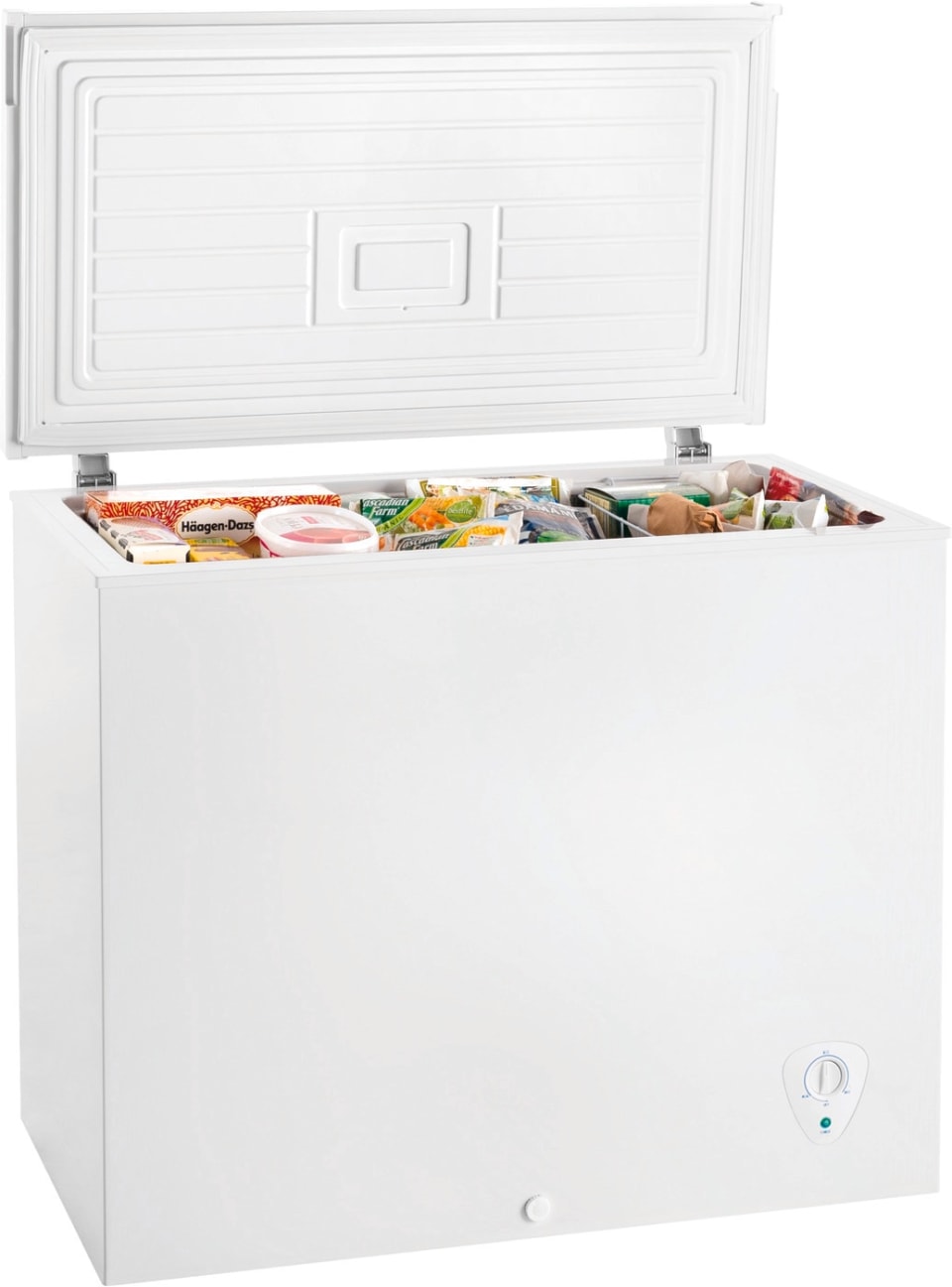 Frigidaire FCCS071FW 7.2 Cu. Ft. Commercial Chest Freezer with 1 Wire  Basket, Thermometer & MaxFreeze Switch with LED Light