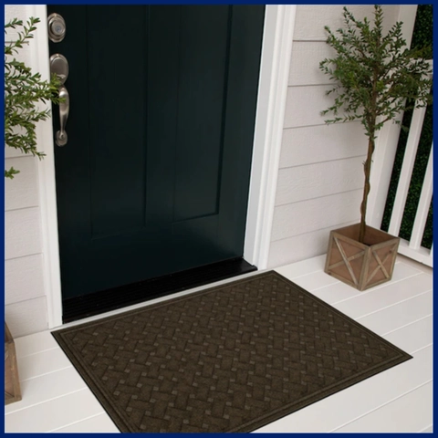 小物 B0036 - BROWN MAT Unique Loom Outdoor Border T-KOZA-K3012A Light Brown Area
