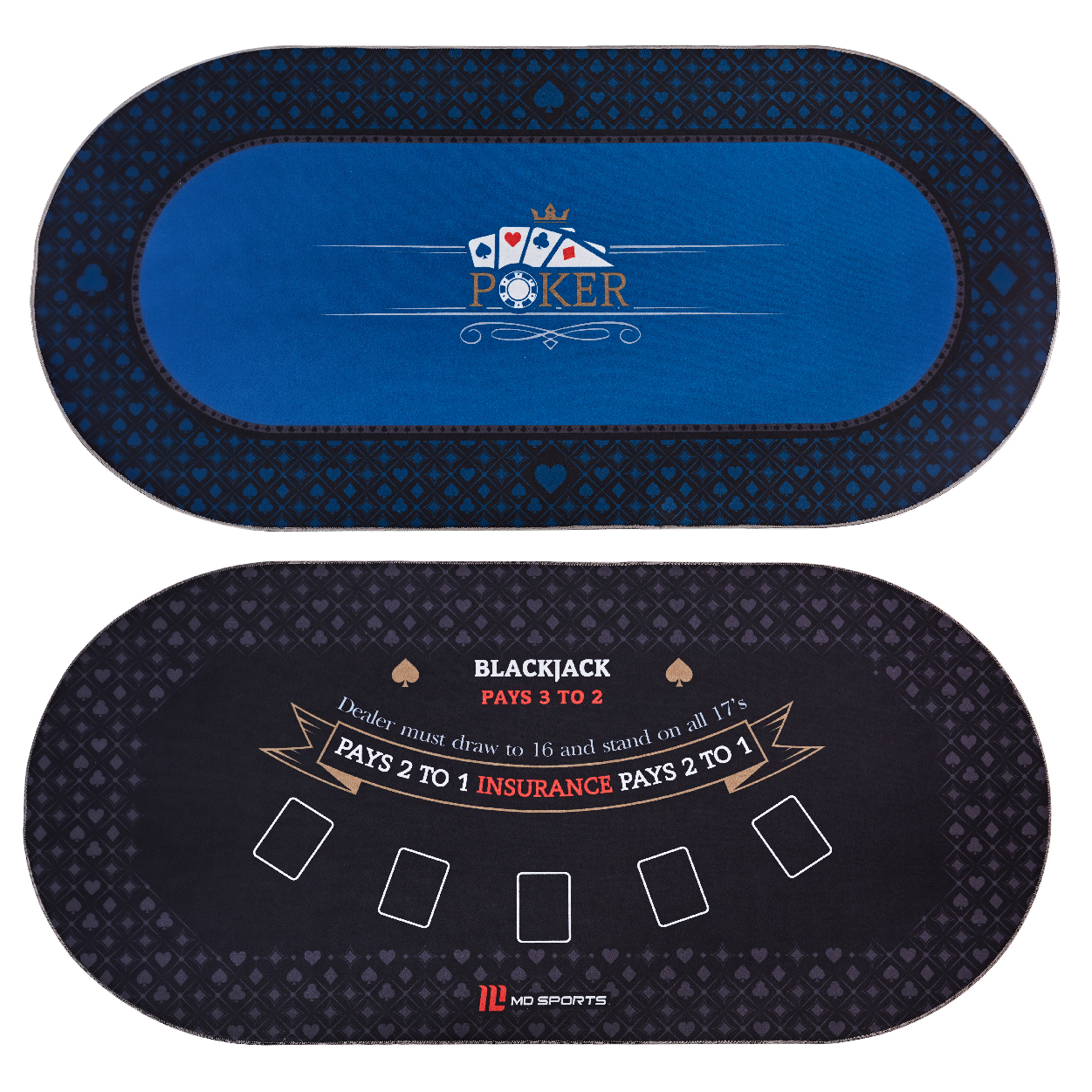 Blackjack Portable Rubber Non-Slip Poker Table Top w/Carrying Bag for Poker Games Casino Giantex 8 Player Poker Mat 
