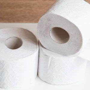 A stack of toilet paper rolls
