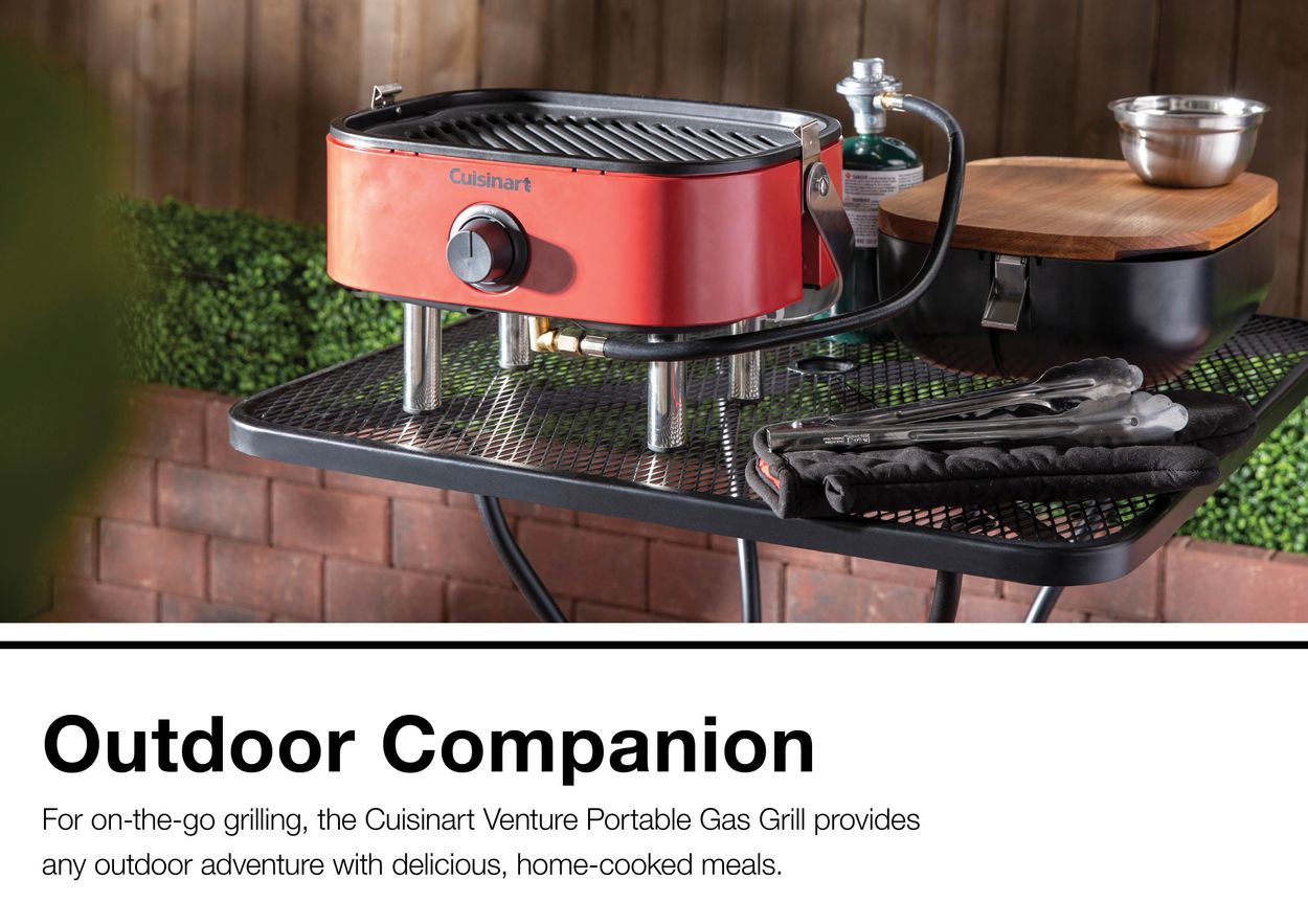 cuisinart venture portable gas grill red