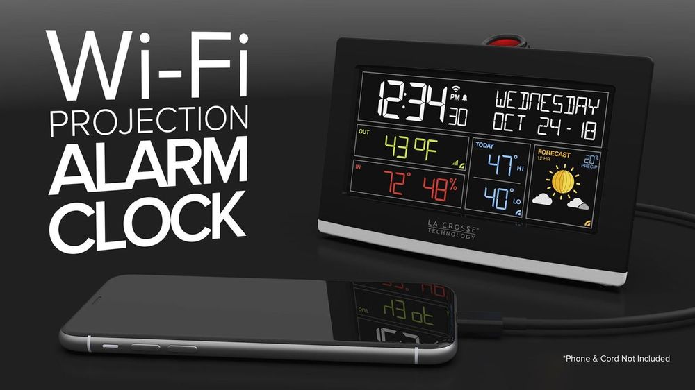 La Crosse Projection Alarm Clock With Weather Information