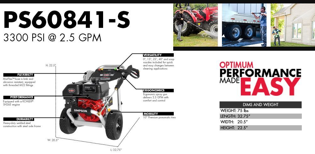 SIMPSON PowerShot 3300-PSI 2.5-GPM Cold 