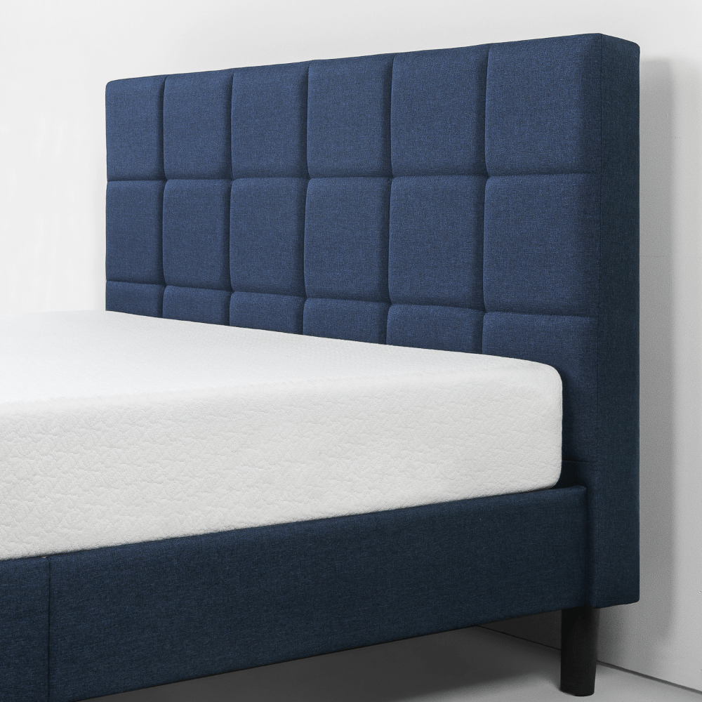 Blackstone Upholstered Square Stitched, Zinus Upholstered Square Stitched Platform Bed With Footboard King