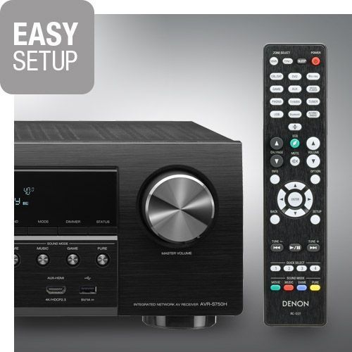 Denon AVR-S750H Receptor AV de 7.2 canales, amplificador HiFi, compatible  con Alexa, 6 entradas HDMI, 4K, Dolby Atmos y Vision, Bluetooth,  transmisión