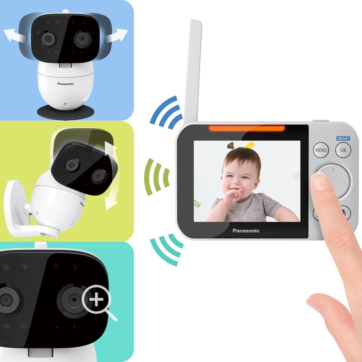 panasonic long range baby monitor with 2 camera bundle