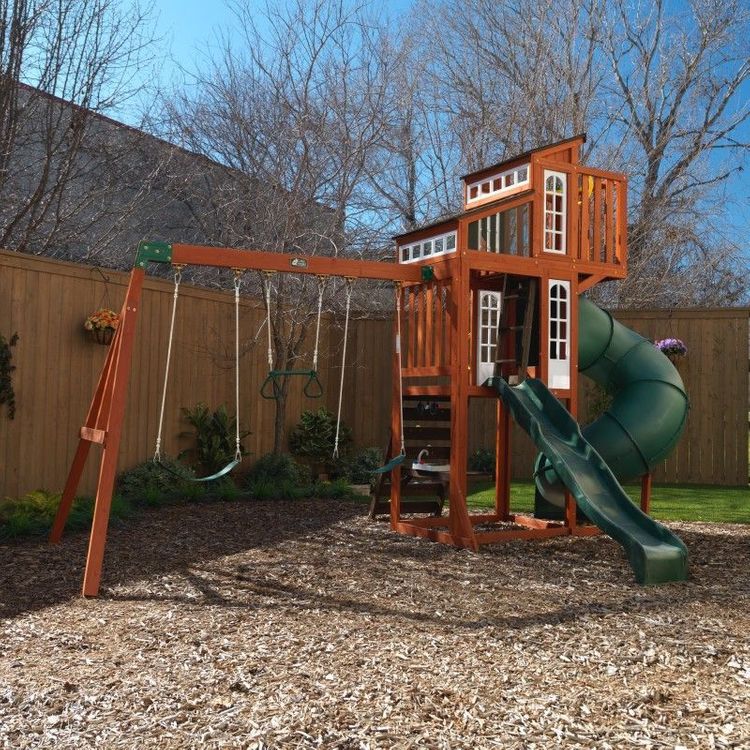Cedar Summit Austin Wooden Play Set Alpha Outlets