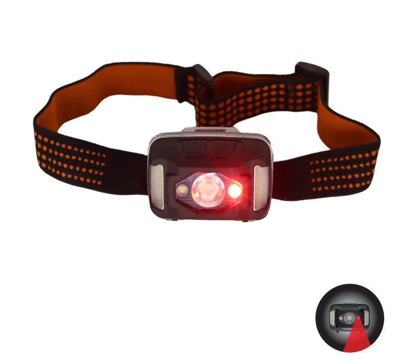 Image of the front of the headlamp with the night vision on