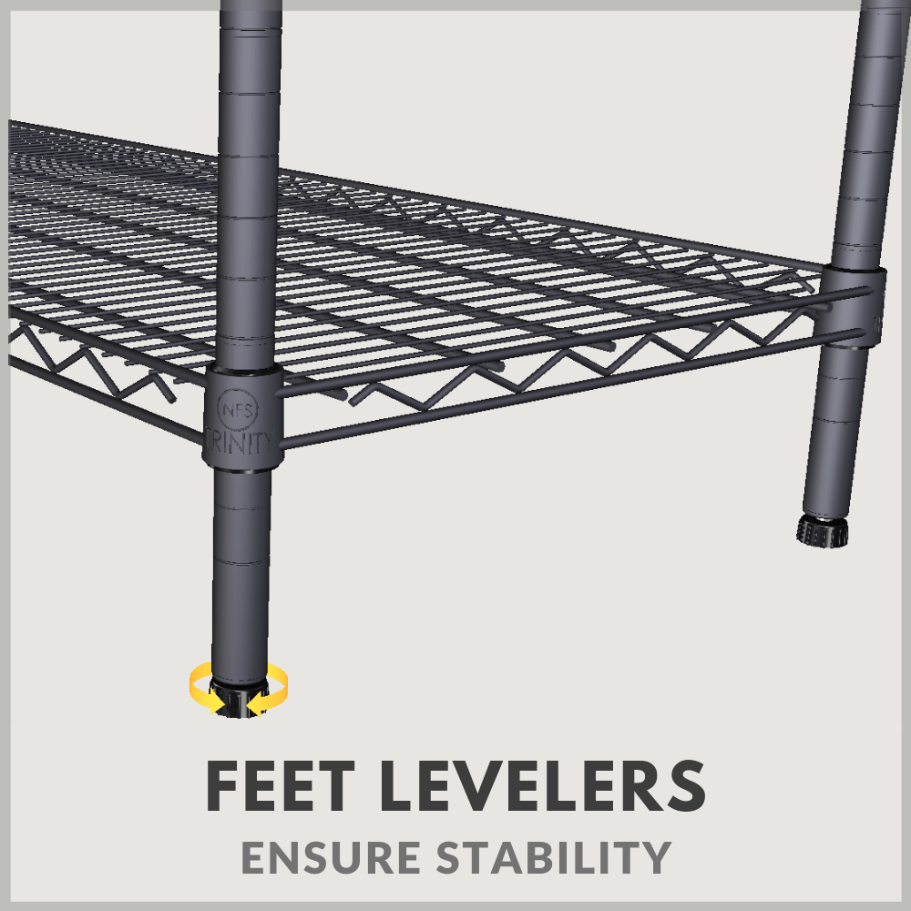 Adjustable feet levelers for stability