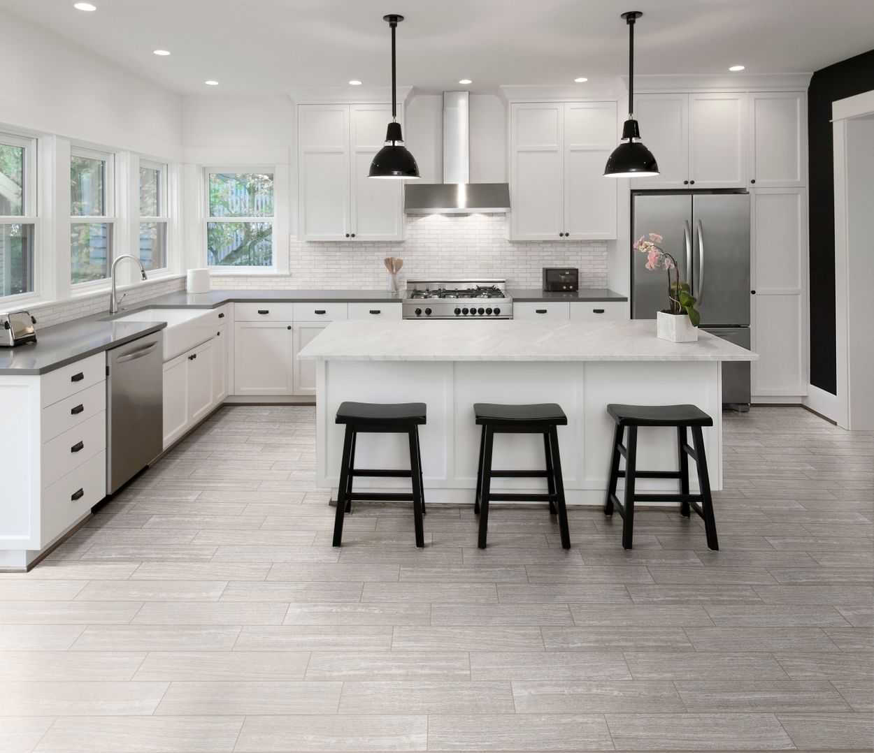 Style Selections Leonia Silver 6 In X 24 In Glazed Porcelain Tile In The Tile Department At Lowescom