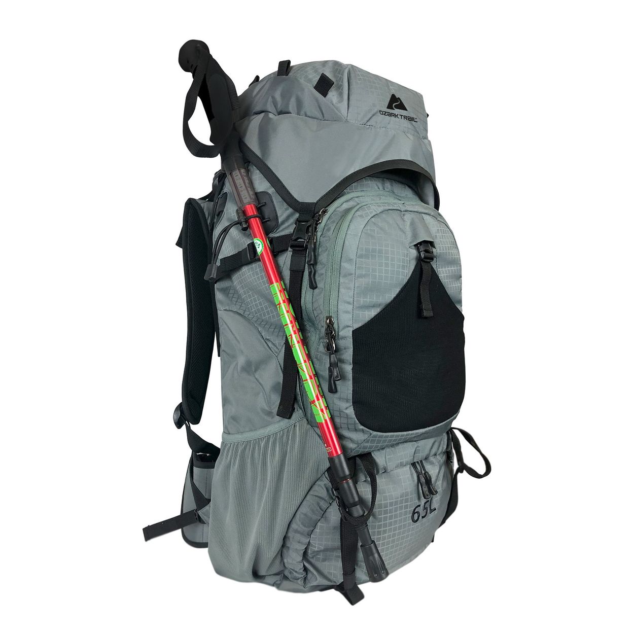 how to tie trekking pole to backpack