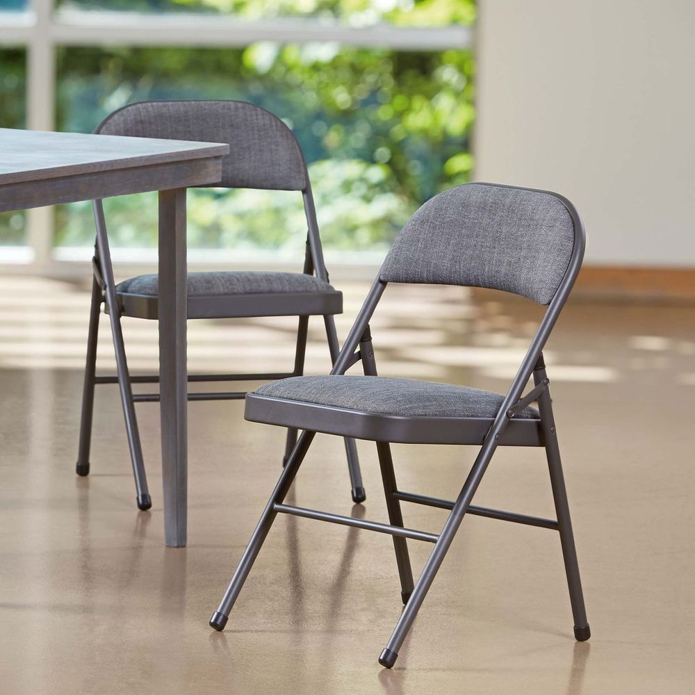 Maxchief Folding Chair, Padded and Upholstered Seat & Back Design, 4